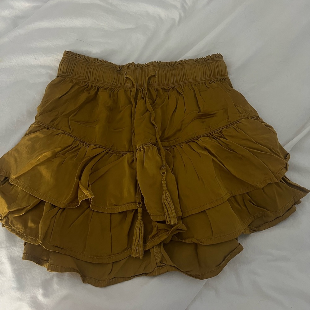 Aerie Mustard Ruffle Skirt